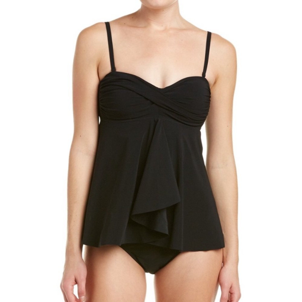 Profile by Gottex Tutti Frutti Bandeau Tankini Top Black 6